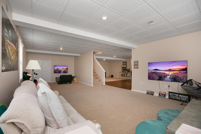 view of carpeted living room