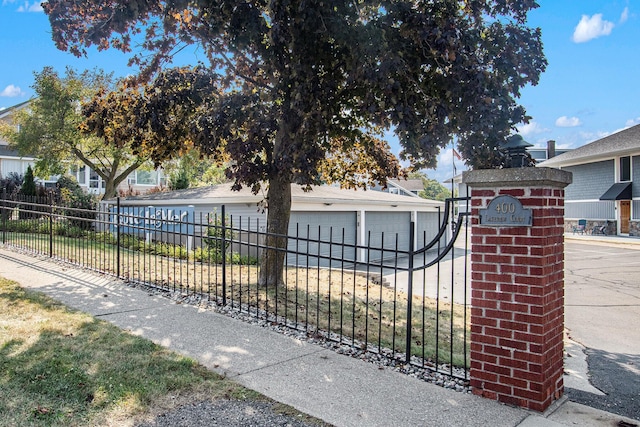 view of property exterior featuring a fenced front yard
