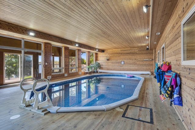 view of pool featuring a hot tub