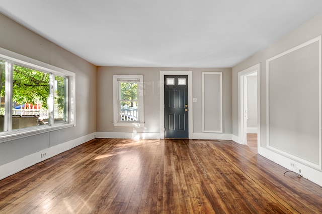 foyer entrance featuring wood-type flooring