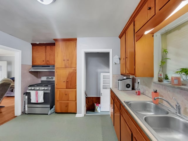 kitchen with gas range and sink