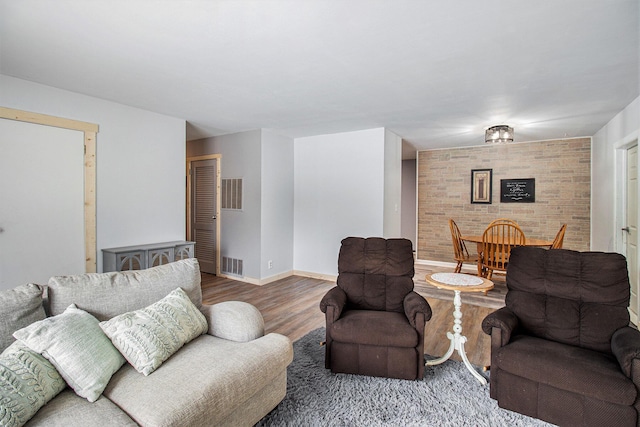 living room featuring hardwood / wood-style flooring