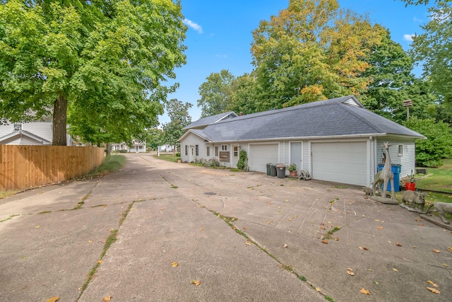 exterior space featuring a garage