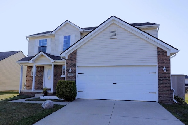 view of front facade with a garage