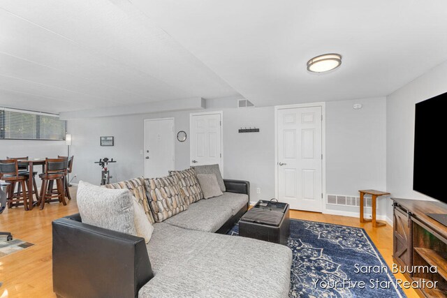 living room featuring hardwood / wood-style floors