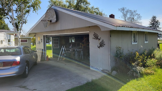 view of garage