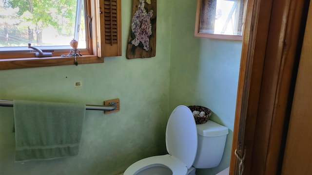 bathroom featuring toilet and a wealth of natural light