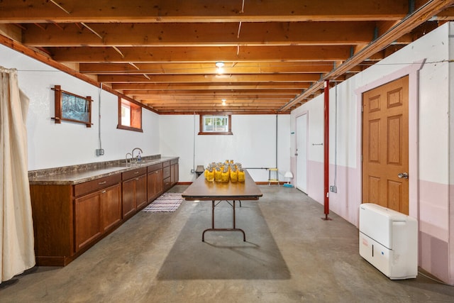 basement featuring sink