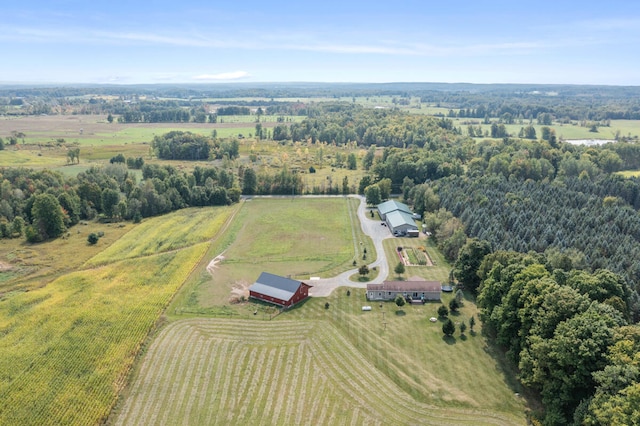 bird's eye view featuring a rural view