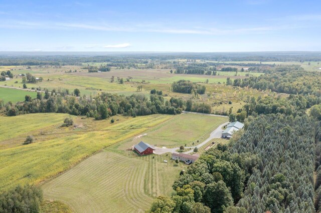 drone / aerial view with a rural view