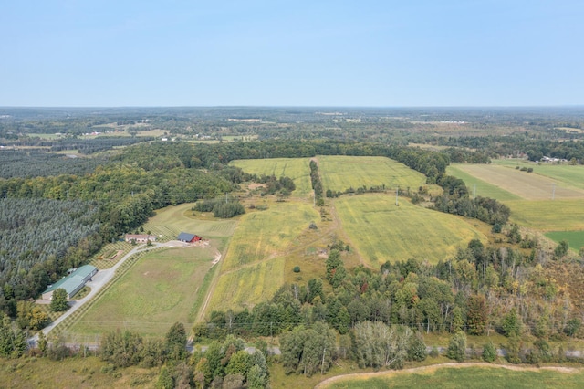 aerial view featuring a rural view