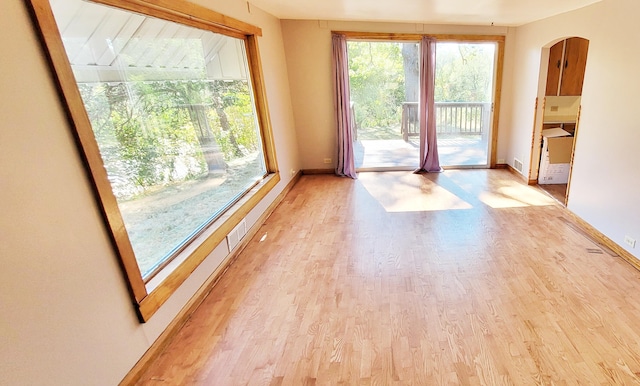 doorway to outside featuring light hardwood / wood-style flooring