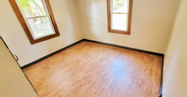 empty room featuring wood-type flooring