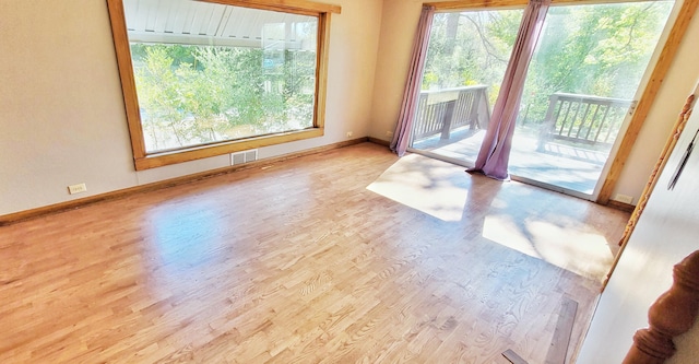 empty room featuring light hardwood / wood-style floors