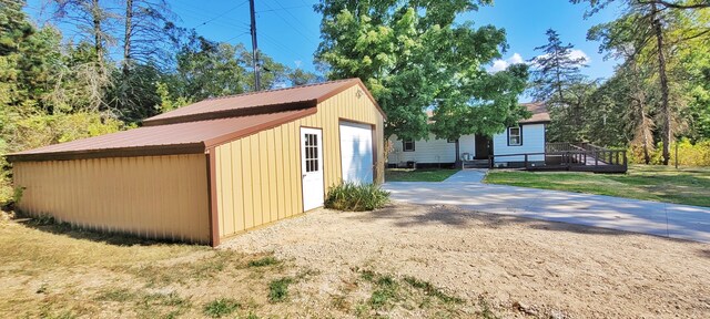 exterior space with a garage