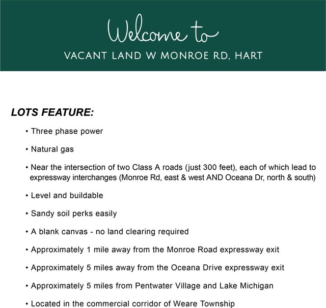 3308 W Monroe Rd Lot C 25.74Acres, Hart, MI 49420