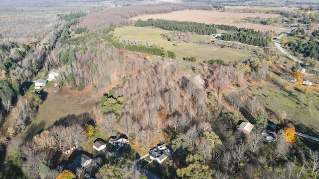 aerial view with a rural view