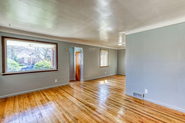 empty room featuring light hardwood / wood-style flooring