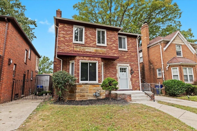 view of front of home with a front yard