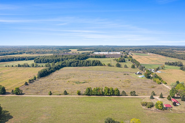 aerial view featuring a rural view