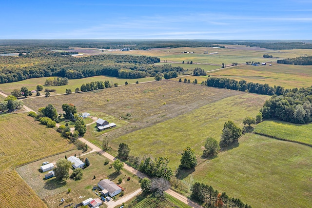 bird's eye view featuring a rural view