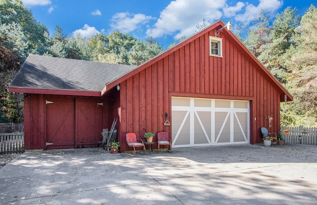 view of garage