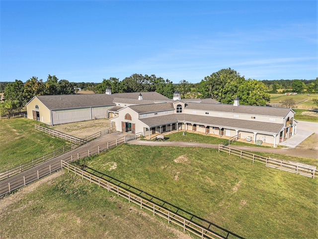 aerial view with a rural view