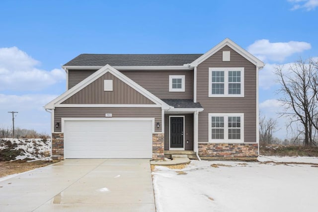 view of front of house with a garage