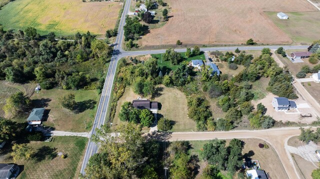 drone / aerial view with a rural view