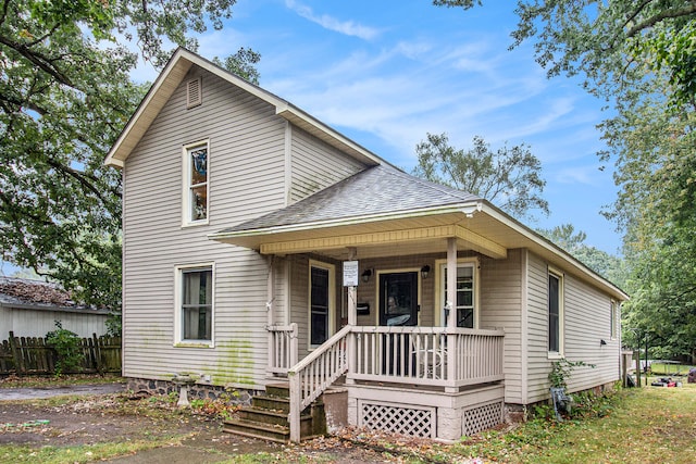 view of front facade with a porch