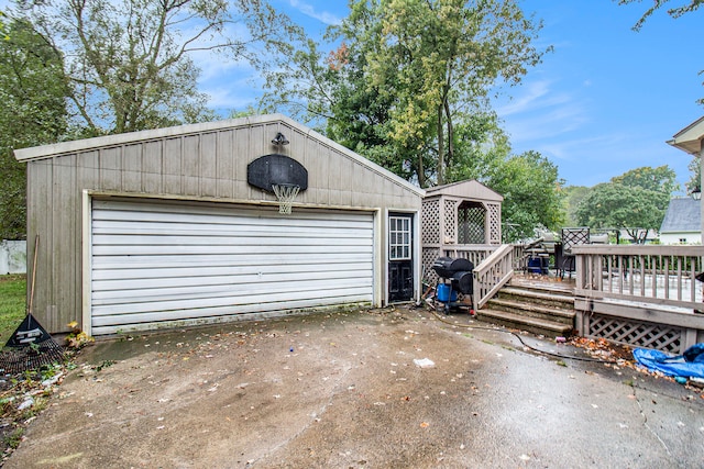 view of garage