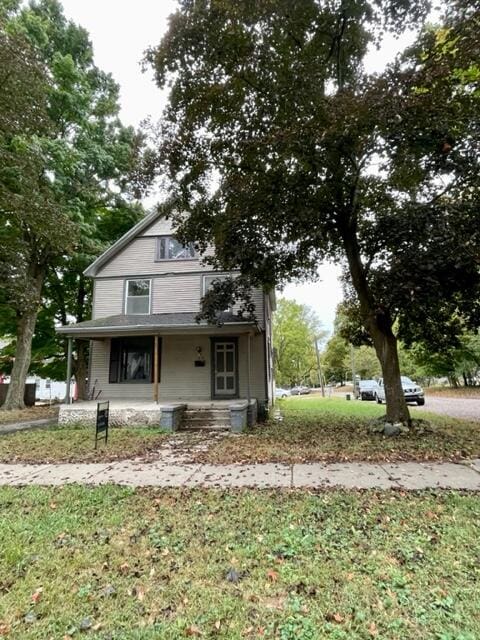 view of front facade featuring covered porch