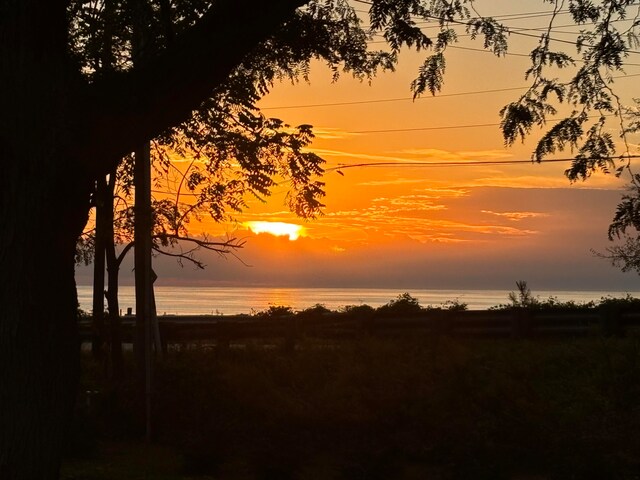 nature at dusk with a water view