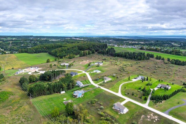 drone / aerial view with a rural view