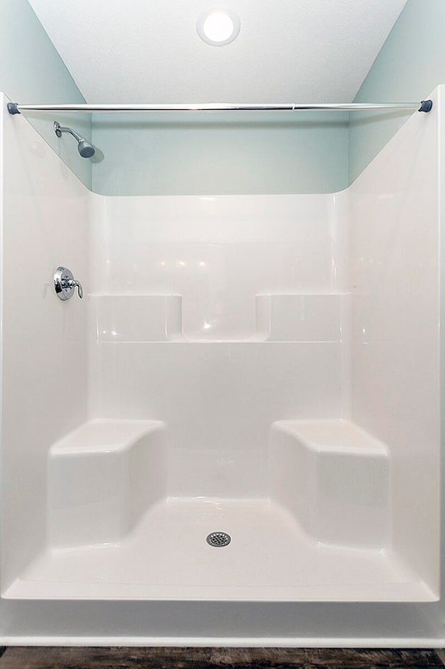 bathroom with a shower