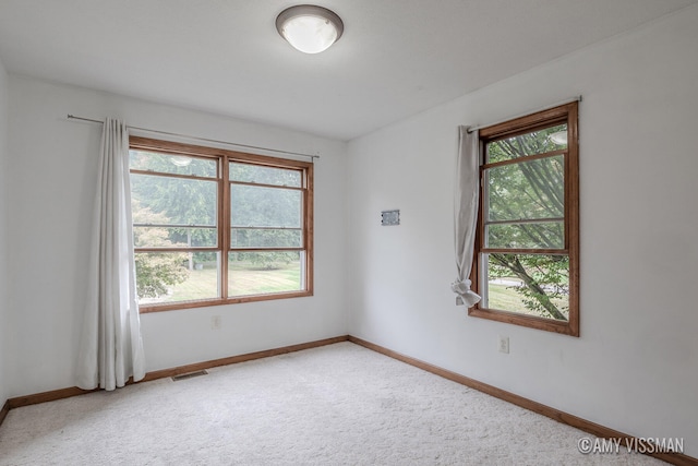 carpeted empty room featuring a healthy amount of sunlight