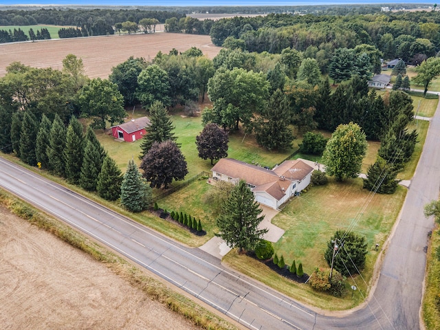 aerial view featuring a rural view