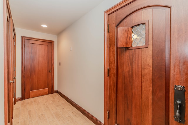 hall featuring light hardwood / wood-style floors