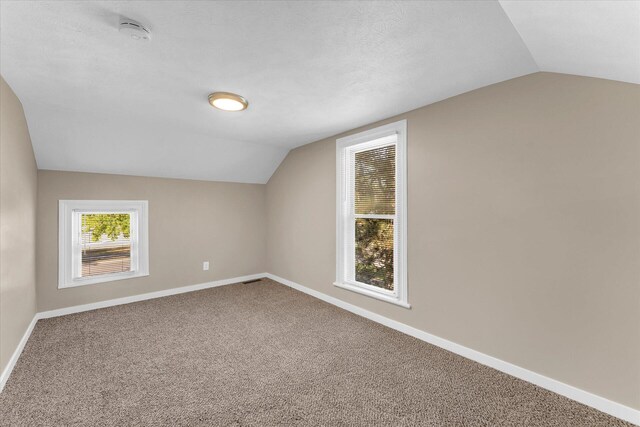 bonus room with carpet and vaulted ceiling