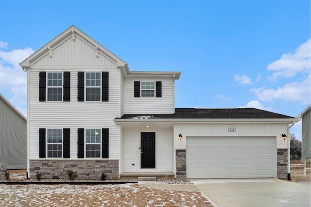 view of front of home featuring a garage