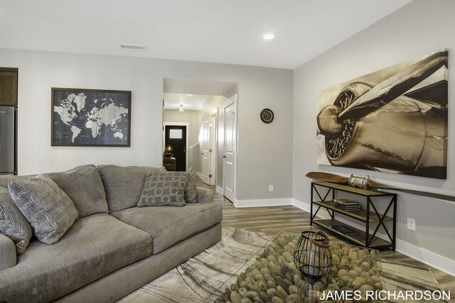 living room featuring hardwood / wood-style flooring