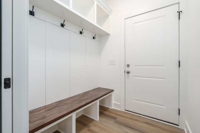 mudroom featuring light hardwood / wood-style floors