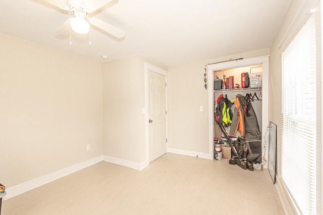 bedroom with a closet and ceiling fan