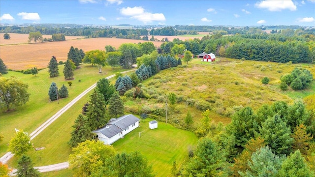 aerial view with a rural view