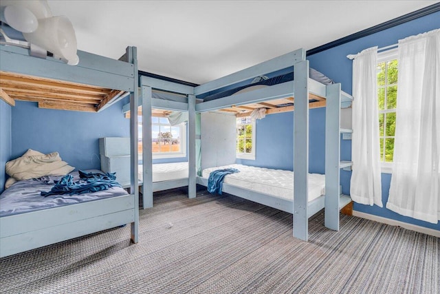 bedroom featuring carpet flooring