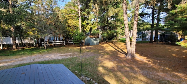 view of yard featuring a deck