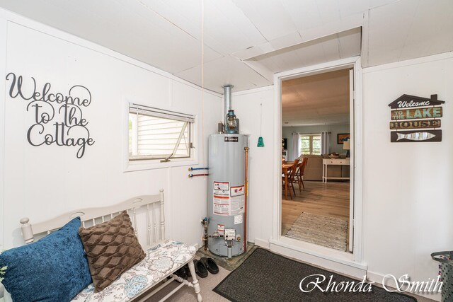 interior space with gas water heater