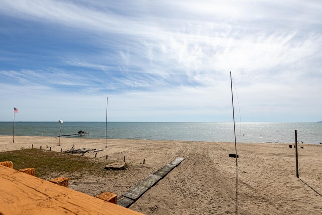 view of water feature featuring a beach view