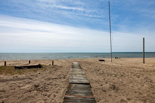 property view of water with a beach view