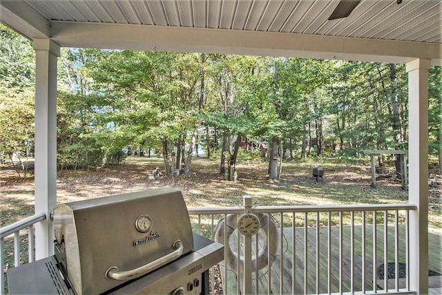 view of patio with a grill